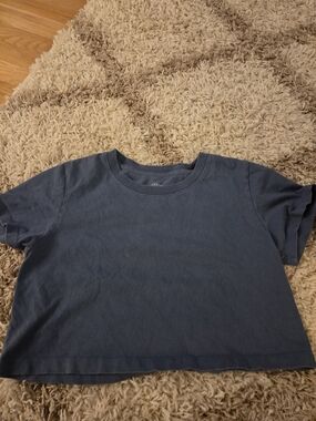 Urban Outfitters Navy Boxy Crop Tee